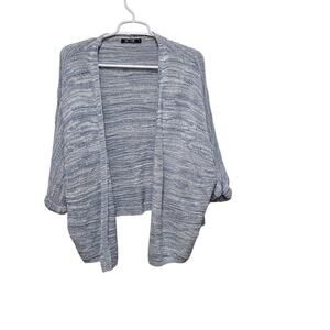 Nic+Zoe Plus Size 1X Open Knit Cardigan Blue Lightweight Sweater